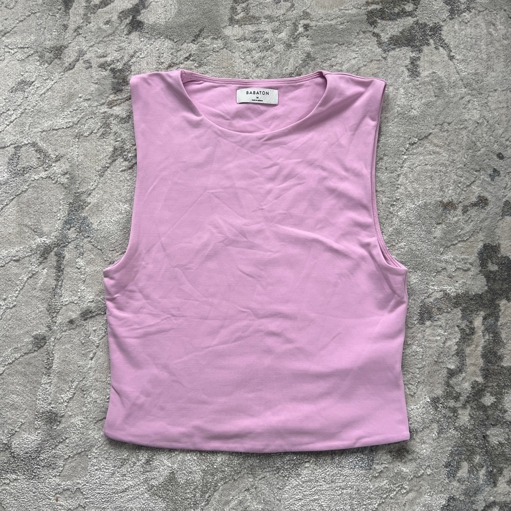 Babaton Contour Cropped Muscle Tank - Pink